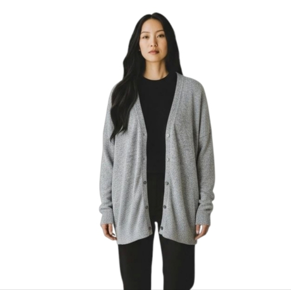American Eagle Outfitters Sweaters - AMERICAN EAGLE Soft&Sexy Plush Long V Neck ButtonFront Cardigan.Heathered Grey.S